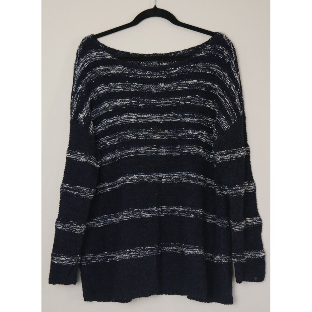 Talbots Women's Plus Size Petites Navy Blue & White Striped Sweater - Size 2Xp